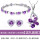 14粒の紫水晶のブレスレット+クローバーのネックレス+ピアスの豪華包装セット